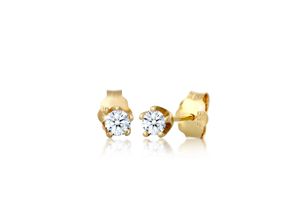 4050878496739 - Paar Ohrstecker ELLI DIAMONDS Klassisch Elegant Diamant (022 ct) 585 Gelbgold Ohrringe Gr OneSize 0044 carat ct P1 = bei 10-facher Vergrößerung erkennbare Einschlüsse mit Diamanten Gelbgold 585 weiß (weiß weiß) Damen Ohrstecker