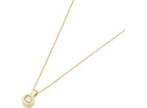 4068222435839 - Kette mit Anhänger FIRETTI Schmuck Geschenk Gold 375 Halsschmuck Halskette Goldkette Solitär Halsketten Gr 005 ct Gelbgold 375-Diamanten Länge 45 cm Breite 09 mm gelb (gelbgoldfarben) Damen