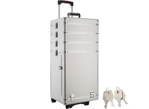 4260182875278 - tectake® Kosmetikkoffer 4 in 1 mit Innenverkleidung aus Samt abgerundete Ecken mit Schutz-Beschlägen 37 x 34 x 100 cm