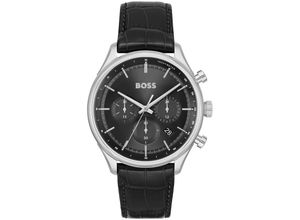 7613272527422 - Chronograph BOSS GREGOR 1514049 Armbanduhren schwarz Herren Quarzuhr Herrenuhr Armbanduhr Stoppfunktion Lederarmband