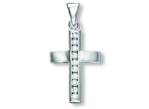 4067551510330 - Kette mit Anhänger Zirkonia Kreuz aus 925 Silber Halsketten Gr Silber 925 (Sterlingsilber) silberfarben (silber) Damen Schmuckset - Set mit verstellbarer Halskette