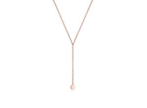 4050878583170 - Collierkettchen ELLI Choker Y-kette glänzend mit Plättchen 925 Silber Halsketten Gr 36 ohne Stein Silber 925 (Sterlingsilber) Länge 36 cm rosegold Damen