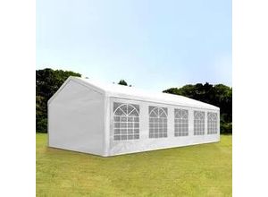 4260578434119 - Intent24 - Partyzelt Pavillon 4x10 m in weiß pe Plane 350 n Wasserdicht uv Schutz Festzelt Gartenzelt - weiß