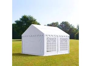 4260409141858 - Partyzelt 4x4m PVC 500 g m² weiß wasserdicht Gartenzelt Festzelt Pavillon