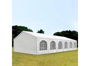 4260409149908 - Intent24 - Hochwertiges Partyzelt 5x12 m Pavillon Zelt pe Plane 450 n Gartenzelt Festzelt Wasserdicht weiß - weiß