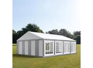 4260409141100 - Partyzelt 6x8m PVC 500 g m² grau wasserdicht Gartenzelt Festzelt Pavillon