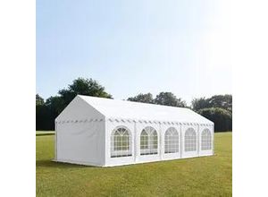 4260409144958 - Partyzelt 4x10m PVC 500 g m² weiß wasserdicht Gartenzelt Festzelt Pavillon