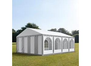 4260546587656 - Partyzelt 6x8m PVC 550 g m² grau wasserdicht Gartenzelt Festzelt Pavillon