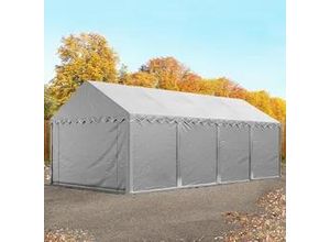 4260546587700 - Lagerzelt 4x8m PVC 550 g m² grau wasserdicht Unterstand Lager