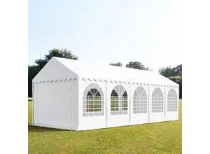 4260409146792 - Partyzelt 4x10m PVC 550 g m² weiß wasserdicht Gartenzelt Festzelt Pavillon