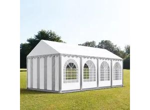 4260456198522 - Partyzelt 4x8m PVC 550 g m² grau wasserdicht Gartenzelt Festzelt Pavillon