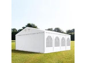 4260456194173 - Festzelt 8x8 m Partyzelt Eventzelt XXL 26m hoch weiß ca 550g m² Pavillon PVC 100% wasserdicht - weiß