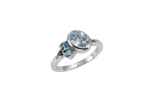 4006046305846 - Zeeme Gemstones Ring 925 - Sterling Silber Blautopas beh blau Glänzend (Größe 054 (172))
