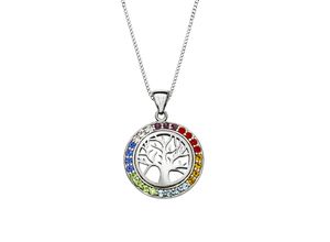 4006046335782 - Kette mit Anhänger ZEEME Silber 925 rhodiniert Lebensbaum-Motiv Halsketten Gr 45cm Silber 925 (Sterlingsilber) Länge 45 cm Breite 190 mm weiß Damen Ketten mit Anhänger 4006046335782 - Kette mit Anhänger ZEEME Silber 925 rhodiniert Lebensbaum-Motiv Halsketten Gr 45cm Silber 925 (Sterlingsilber) Länge 45 cm Breite 190 mm weiß Damen Ketten mit Anhänger
