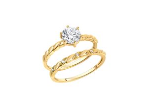 4006046270090 - Zeeme Silber Ring Set 925 - Sterling Silber Zirkonia weiß Glänzend (Größe 062 (197))