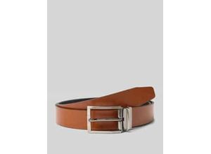 4021173335313 - bugatti Wendegürtel Leder cognac schwarz 110 cm