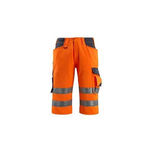 5711074300532 - MASCOT® unisex Warnschutzhose kurz Luton orange schwarzblau Größe 66