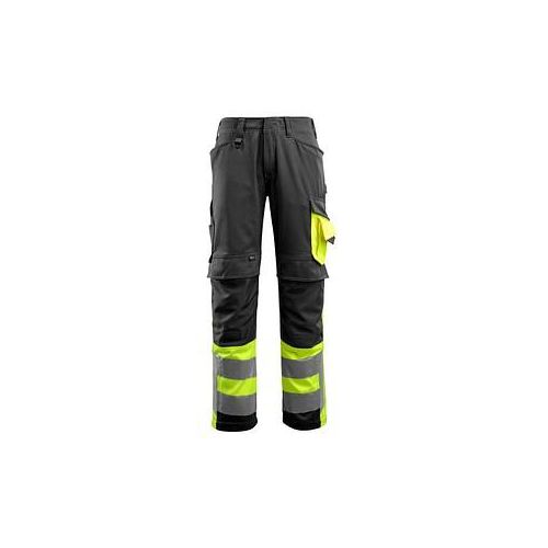 5711074293247 - MASCOT® unisex Warnschutzhose Leeds schwarz gelb Größe 44