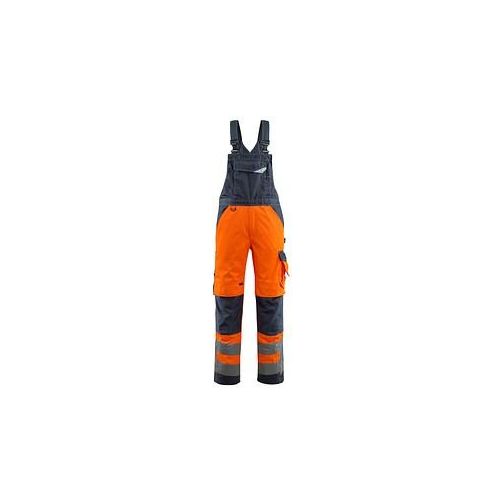 5711074279647 - MASCOT® unisex Warnschutz-Latzhose Newcastle orange schwarzblau Größe 52