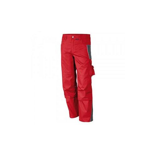 4046987030032 - Arbeitshose pro in rot grau Größe 46 - Bundhose mg 245 g - PROfessionals-Werkstatthose - rot grau - 46 - Qualitex