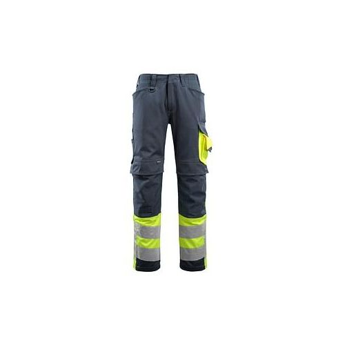 5711074292608 - MASCOT® unisex Warnschutzhose Leeds schwarzblau gelb Größe 52