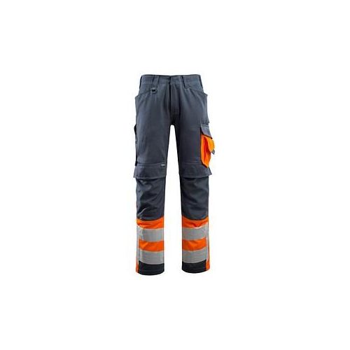 5711074291489 - MASCOT® unisex Warnschutzhose Leeds schwarzblau orange Größe 24