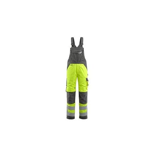 5711074281220 - MASCOT® unisex Warnschutz-Latzhose Newcastle gelb dunkelanthrazit Größe 23