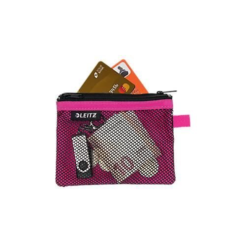 4002432122493 - WOW Traveller Zip-Beutel durchsichtiges Netzfach & blickdichtes Fach Größe S pink