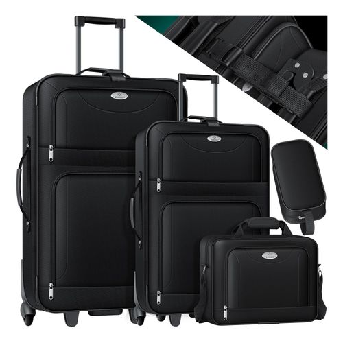 4260598876074 - KESSER® 4tlg Trolley Kofferset Reisekoffer Set mit Rollen Komplettes Business 4er Set S M L XL Netzfach Rollen Teleskopgriff Koffer Reisetaschen Stoffkoffer Handgepäck 4260598876074 - KESSER® 4tlg Trolley Kofferset Reisekoffer Set mit Rollen Komplettes Business 4er Set S M L XL Netzfach Rollen Teleskopgriff Koffer Reisetaschen Stoffkoffer Handgepäck