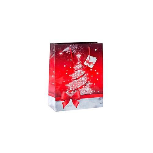 4004360858536 - Geschenktasche GT022 Sparkling Tree Weihnachten Sparkling Tree mit Glanzlackierung und Geschenkanhänger Weihnachtsmotiv 26c 5 Stück