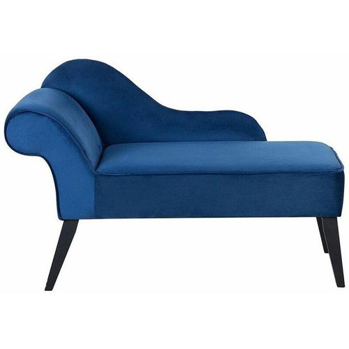 4251682207973 - Beliani - Moderne bequeme Chaislongue in Kobaltblau linksseitig Samtstoff Biarritz - Blau