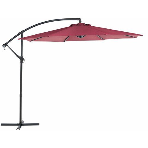 4260602371090 - Beliani - Stilvoller Sonnenschirm Polyester Diam 300 cm burgunderrot Ravenna - Rot