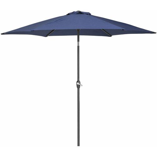 4260602371069 - Beliani - Sonnenschirm Blau Polyester Aluminium ⌀ 270 cm Winddach Garten Terrasse Balkon - Grau