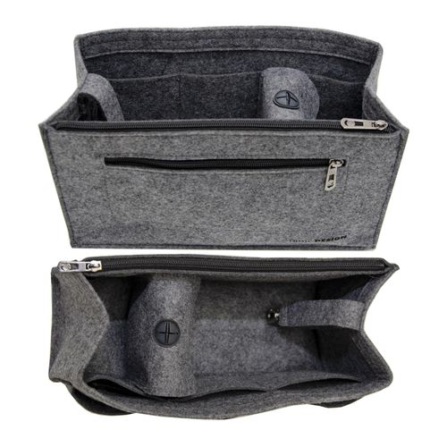 4057216040241 - Handtaschen Organizer 30x12x17 cm Filz Tasche Innentasche Taschen Einsatz L Grau 4057216040241 - Handtaschen Organizer 30x12x17 cm Filz Tasche Innentasche Taschen Einsatz L Grau