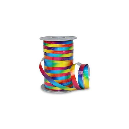 4009236147981 - Geschenkband POLY RAINBOW einseitig hochglanzbeschichtetRückseite matt  blau rot gelb und grün 10 mm x 200 m 4009236147981 PRÄ