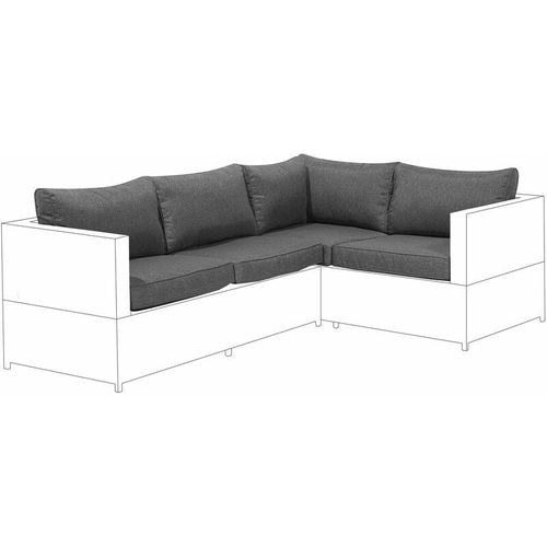 4251682224000 - Beliani - Set Kissenbezüge Dunkelgrau Polyester Gartenmöbel Gartensofa - Grau