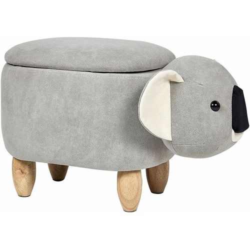 4251682292160 - Beliani - Hocker Hellgrau Samt Koala mit Stauraum Holzbeinen Modern Kindermöbel Tierhocker Kinderhocker Sitzhocker Schlafzimmer Wohnzimmer Deko