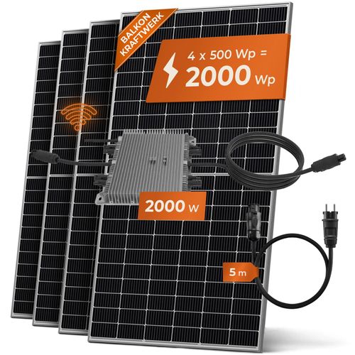 4262403071339 - Solarway® Balkonkraftwerk 2000W komplett Steckdose - neuester 2000W Wechselrichter - Solaranlage Komplettset - 500W bifaziale Solarmodule & Envertech & Zubehör 4262403071339 - Solarway® Balkonkraftwerk 2000W komplett Steckdose - neuester 2000W Wechselrichter - Solaranlage Komplettset - 500W bifaziale Solarmodule & Envertech & Zubehör