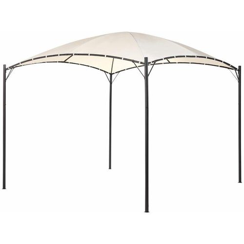 4255664827364 - Beliani - Pergola in Beige 305 x 305 cm Schwarzer Rahmen für Garten Terrasse Außenbereich Outdoor Pavillon Gartenpavillon - Beige