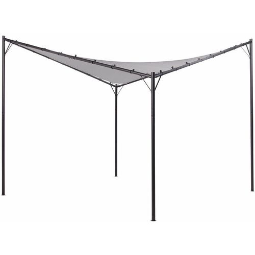 4255664827340 - Beliani - Pergola in Grau 300 x 300 cm Schwarzer Rahmen für Garten Terrasse Außenbereich Outdoor Pavillon Gartenpavillon - Schwarz