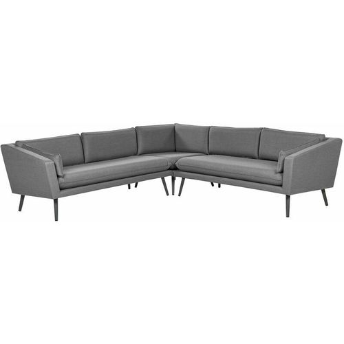 4255664826053 - Garten-Ecksofa Grau Stoffbezug L-förmig 5-Sitzer Modulsofa Modern Garten Terrasse Wohnzimmer Möbel Wohnecke Wohnlandschaft Sitzecke Sitzmöbel - Grau