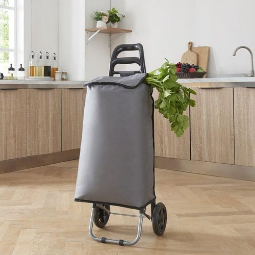 4059438843983 - [encasa] - Klappbarer Einkaufstrolley Aaby 36 l Dunkelgrau