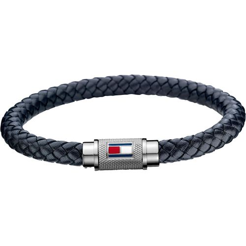 7613272253581 - TOMMY HILFIGER Herren Armband Casual Core 2701000 Leder Edelstahl blau