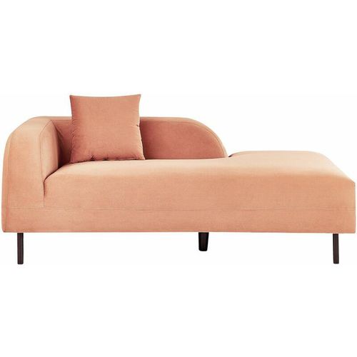 4255664806185 - Beliani - Chaiselongue Pfirsichrosa Samtstoff Linksseitig mit Kissen Modernes Design Retro Stil Relaxliege für Wohnzimmer Schlafzimmer Indoor - Rosa