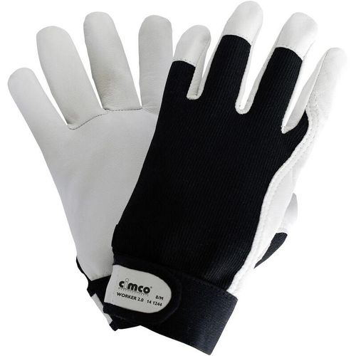 4021103064290 - Worker 20 schwarz weiß 141244 Nappaleder Arbeitshandschuh Größe (Handschuhe) 8 m en 388 1 - Cimco