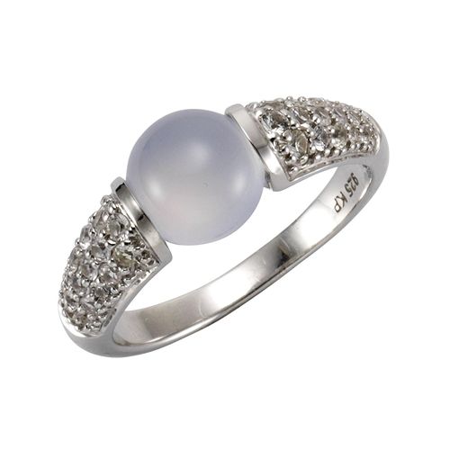 4006046257824 - Jamelli Ring 925 - Sterling Silber Chalcedon hellblau Glänzend (Größe 058 (185))