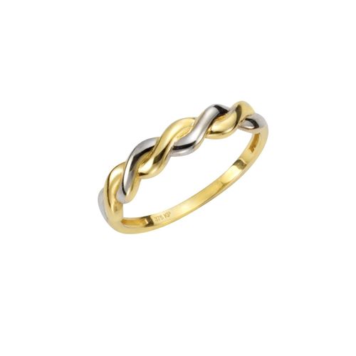 4006046309110 - Fingerring FASCINATION BY ELLEN K 375 Gelbgold zweifarbig geschwungen Fingerringe Gr 016 (505) Gold gelb Damen Fingerringe