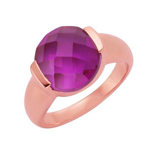 4006046259644 - Jamelli Ring 925 - Sterling Silber Quarz (beh) pink Glänzend 77ct (Größe 058 (185))