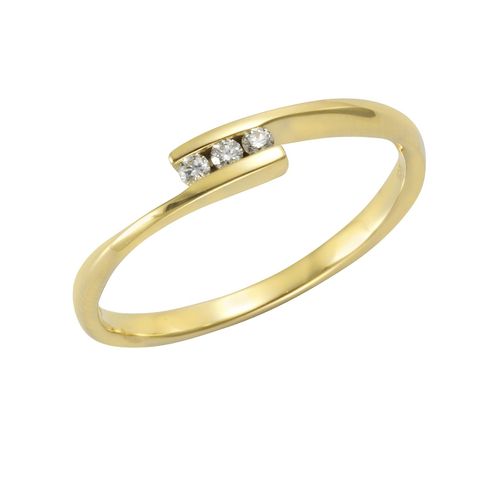 4006046378185 - Fingerring 585 Gold 3x Brillant zus 006ct Fingerringe Gr 060 (191) 006 ct SI = kleine Einschlüsse Gold gelb (gelb weiß) Damen Fingerringe