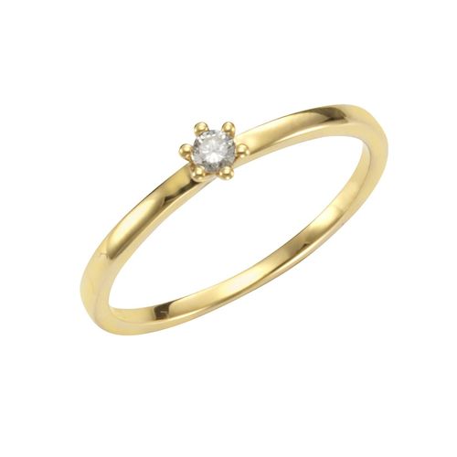 4006046295369 - Fingerring 750 - Gelbgold Brillant Fingerringe Gr 052 (166) 007 ct SI = kleine Einschlüsse Gold gelb (gelb weiß) Damen Fingerringe